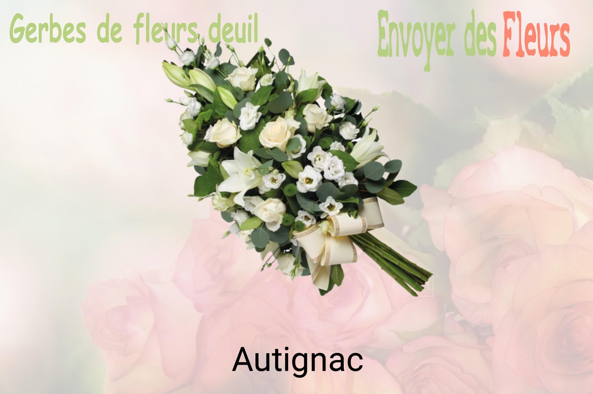 Gerbe de fleurs de deuil livrée à Autignac